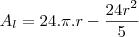 A_l=24.\pi.r-\frac{24r^2}{5}\right)