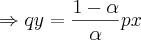 \Rightarrow qy=\frac{1-\alpha}{\alpha}px