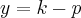 y=k-p