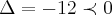 \Delta=-12\prec 0 \Delta=-12\prec 0