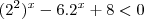 (2^2)^x-6.2^x+8<0 (2^2)^x-6.2^x+8<0