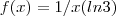 f(x) = 1 / x (ln 3) f(x) = 1 / x (ln 3)