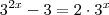 3^{2x} -3 = 2 \cdot 3^x