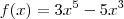 f(x) = 3x^5 - 5x^3 f(x) = 3x^5 - 5x^3
