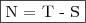 \fbox{N = T - S} \fbox{N = T - S}