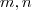 m ,n