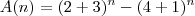A(n) = (2 + 3)^n - (4  + 1)^n