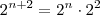 2^{n+2} = 2^n \cdot 2^2