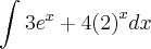 \int_{}^{}3{e}^{x}+4{(2)}^{x}dx