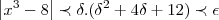 \left|{x}^{3}-8 \right|\prec \delta.({\delta}^{2}+4\delta+12)\prec\epsilon \left|{x}^{3}-8 \right|\prec \delta.({\delta}^{2}+4\delta+12)\prec\epsilon