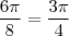 \frac{6 \pi}{8}=\frac{3 \pi}{4} \frac{6 \pi}{8}=\frac{3 \pi}{4}