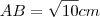 AB= \sqrt{10} cm