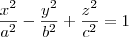 \dfrac{x^2}{a^2} - \dfrac{y^2}{b^2}+\dfrac{z^2}{c^2} = 1 \dfrac{x^2}{a^2} - \dfrac{y^2}{b^2}+\dfrac{z^2}{c^2} = 1