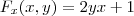 F_x(x,y) = 2yx + 1