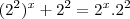 (2^2)^x + 2^2 = 2^x . 2^2