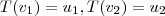 T(v_1) = u_1, T(v_2) = u_2 T(v_1) = u_1, T(v_2) = u_2