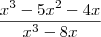 \frac{x^3-5x^2-4x}{x^3-8x}