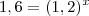 1,6 = (1,2)^x