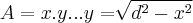 A=x.y...y=\sqrt[]{{d}^{2}-{x}^{2}}