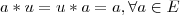 a*u = u* a = a , \forall a \in E a*u = u* a = a , \forall a \in E