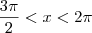 \frac{3\pi}{2} < x < 2\pi