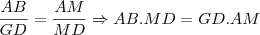 \frac{AB}{GD}=\frac{AM}{MD}\Rightarrow AB.MD=GD.AM