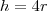 h=4r h=4r