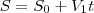S=S_0+V_1t