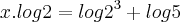 x.log2=log{2}^{3}+log5