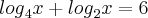 {log}_{4}x+{log}_{2}x=6