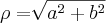 \rho=\sqrt[]{{a}^{2}+{b}^{2}}