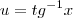 u= {tg}^{-1}x