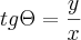 tg\Theta=\frac{y}{x}
