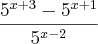 \frac{{5}^{x+3}- {5}^{x+1}}{{5}^{x-2}}