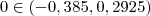 0 \in (- 0,385 , 0,2925 )
