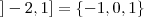 ]-2, 1] = \left\{-1, 0, 1 \right\}