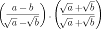 \left(\frac{a - b}{\sqrt[]{a} - \sqrt[]{b}} \right).\left(\frac{\sqrt[]{a} + \sqrt[]{b}}{\sqrt[]{a} + \sqrt[]{b}} \right)