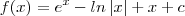 f(x) = e^x -ln\left|x \right| +x +c