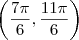 \left(\frac{7\pi}{6} , \frac{11\pi}{6}\right)