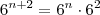 6^{n+2} = 6^n \cdot 6^2