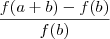 \frac{f(a+b)-f(b)}{f(b)}