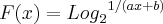 F(x) = {{Log}_{2}}^{1/(ax + b)}