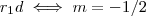 r_1 \parell d \iff m = -1/2