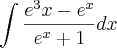 \int\frac{e^3x-e^x}{e^x+1}dx