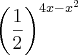 {\left(\frac{1}{2} \right)}^{4x-{x}^{2}}