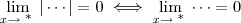 \lim_{x \to \text{ * } } | \cdots | = 0 \iff \lim_{x \to \text{ * } } \cdots = 0 \lim_{x \to \text{ * } } | \cdots | = 0 \iff \lim_{x \to \text{ * } } \cdots = 0