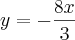 y = -\frac{8x}{3}