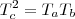 T_{c}^2 =T_{a}T_{b} T_{c}^2 =T_{a}T_{b}