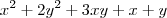 x^2+2y^2+3xy+x+y x^2+2y^2+3xy+x+y