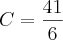 C=\frac{41}{6} C=\frac{41}{6}
